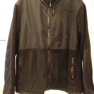 Polo Ralph Lauren Denali Jacket Men's XL Black Full Zip Fleece Hooded Polartec